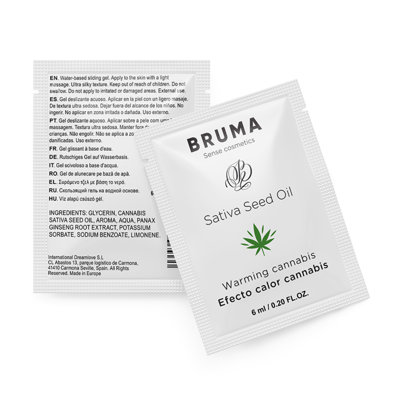 Bruma-Gel scivoloso con olio di semi di sativa, effetto riscaldante 1 Bruma-Gel scivoloso con olio di semi di sativa, effetto riscaldante · Lubrificanti