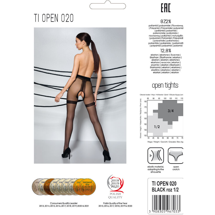Passion-Tiopen 020 Calze Stay-up Neri/(20 Den) · Lingerie sexy donna (imaginea 5)