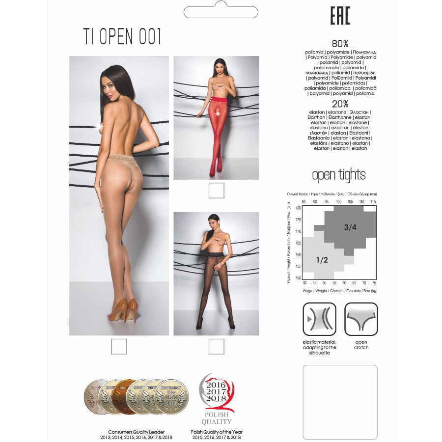 Passion-Tiopen 001 Calze con Apertura (20 Den) · Lingerie sexy donna (imaginea 3)