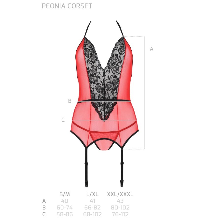 Passion-Peonia Corset Erotic Line Rosso 5 Passion-Peonia Corset Erotic Line Rosso · Lingerie sexy donna (imaginea 6)
