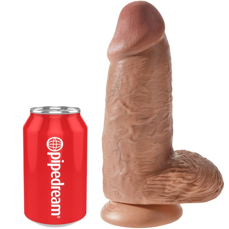 King Cock-Chubby Pene Realistico 23 cm Caramel-PVC, Ventosa