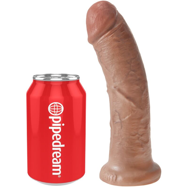 King Cock-Pene Realist 19.5 cm Caramel-PVC, Impermeabile, Ventosa
