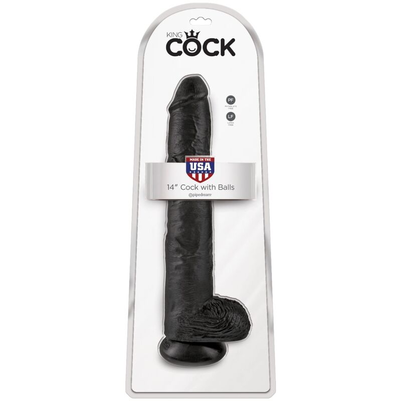 King Cock-Pene realistico con testicoli 30.5 cm Nero-PVC, Ventosa — PIPEDREAMS · Dildo & Stimolatori (immagine 6)