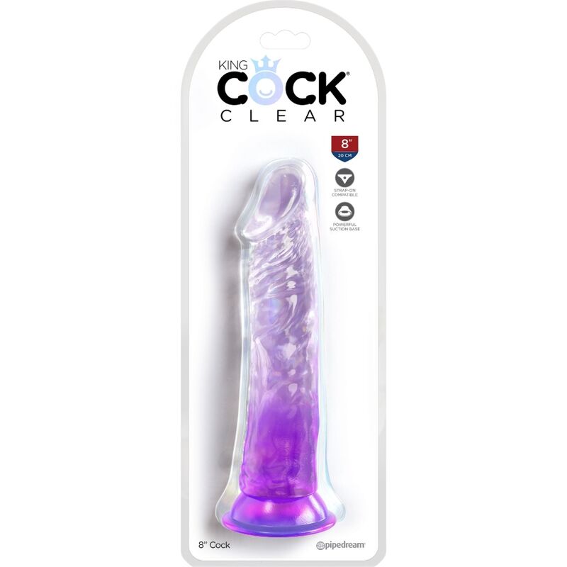 King Cock-Dildo Realistico Trasparente 19.7 cm con Ventosa — PIPEDREAMS · Dildo & Stimolatori (immagine 2)