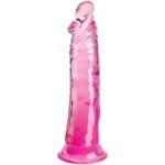 King Cock-Dildo Realist Trasparente Rosa 19.7 cm con Ventosa — PIPEDREAMS · Dildo & Stimolatori