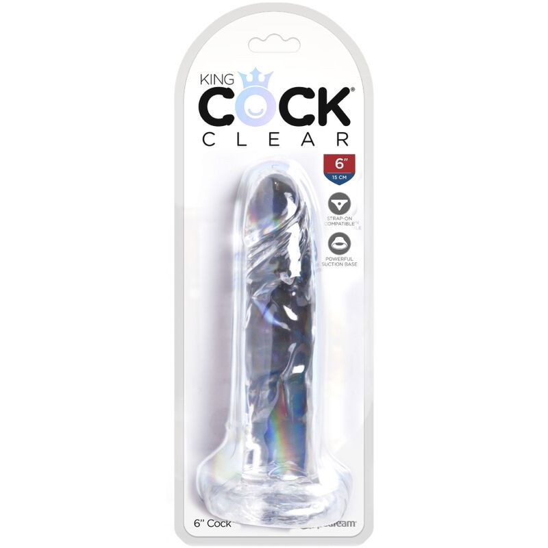 King Cock-Pene Realist Trasparente 15.5 cm-TPE, impermeabile — PIPEDREAMS · Dildo & Stimolatori (imaginea 4)