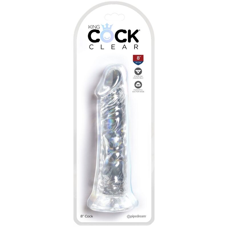 King Cock-Dildo Realist Trasparente 19.7 cm-TPE, impermeabile — PIPEDREAMS · Dildo & Stimolatori (imaginea 4)