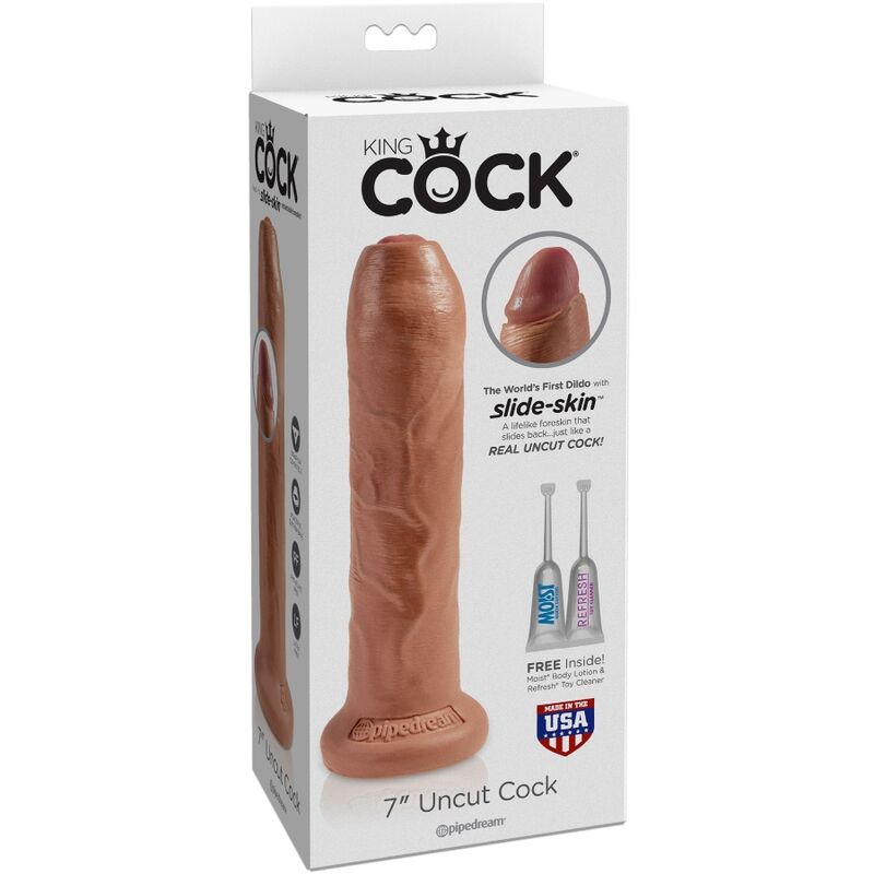 King Cock-Uncut Realistico Pene 17.8 cm Caramel-PVC, Ventosa 2 King Cock-Uncut Realistico Pene 17.8 cm Caramel-PVC, Ventosa — PIPEDREAMS · Dildo & Stimolatori (immagine 2)