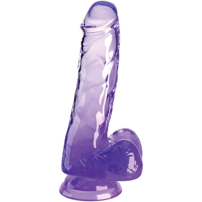 King Cock-Dildo Realist Trasparente Viola con testicoli 13.5 cm 1 King Cock-Dildo Realist Trasparente Viola con testicoli 13.5 cm — PIPEDREAMS · Dildo & Stimolatori