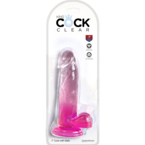 King Cock-Dildo Realist Trasparente con testicoli 15.2 cm — PIPEDREAMS · Dildo & Stimolatori (imaginea 2)