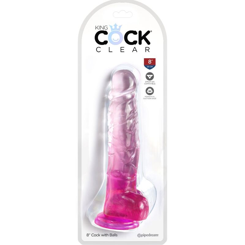 King Cock-Dildo Trasparente Rosa con testicoli 16.5 cm 2 King Cock-Dildo Trasparente Rosa con testicoli 16.5 cm — PIPEDREAMS · Dildo & Stimolatori (imaginea 2)