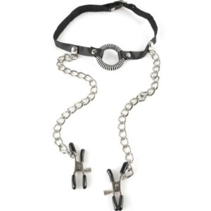 Fetish Fantasy Series-Pipedreams Gag con anello e morsetti · Accessori BDSM (immagine 4)