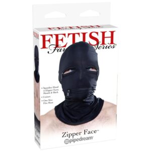 Fetish Fantasy Series-Cappuccio Nera con Cerniera-Metallo