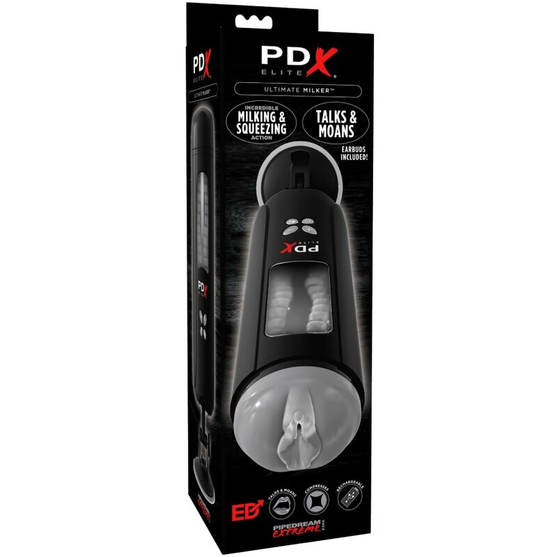 Pdx Elite-Stroker Ultimate Milker con Voce-Silicone, 10 velocità