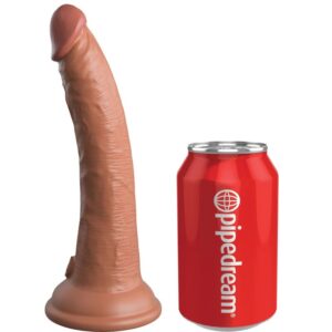 King Cock-Elite Dildo Realista in Silicone 17.8 cm Caramel-Ventosa