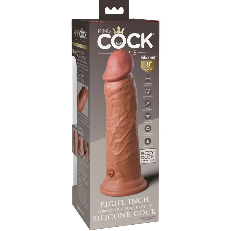 King Cock-Elite Dildo Realistico con Vibrazioni in Silicone 20.3 cm — PIPEDREAMS · Dildo & Stimolatori (immagine 4)