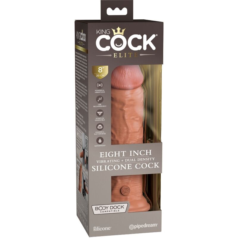 King Cock-Elite Dildo Realistico con Vibrazioni in Silicone 20.3 cm — PIPEDREAMS · Dildo & Stimolatori (immagine 6)