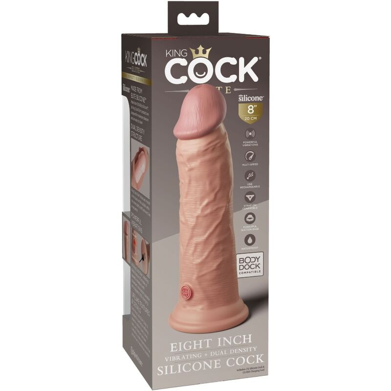 King Cock-Elite Dildo Realistico con Vibrazioni in Silicone, 20,3 cm 2 King Cock-Elite Dildo Realistico con Vibrazioni in Silicone, 20,3 cm — PIPEDREAMS · Dildo & Stimolatori (imaginea 2)