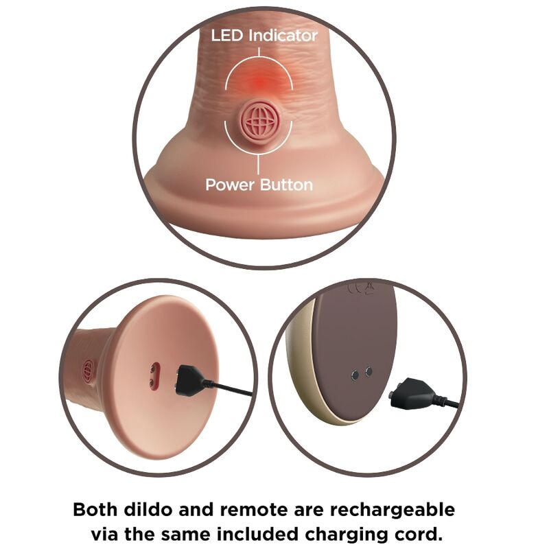 King Cock-Elite Dildo Realist Vibratore con Telecomando — PIPEDREAMS · Dildo & Stimolatori (imaginea 5)