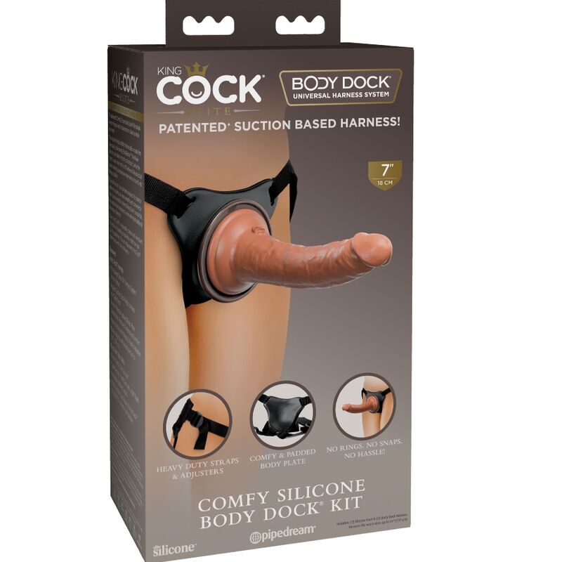 King Cock-Elite Comfy Imbracatura Regolabile con Dildo 17.8 cm-Silicone