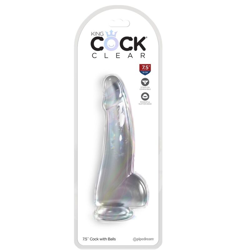 King Cock-Dildo Trasparente con testicoli 15.2 cm-TPE, Ventosa 2 King Cock-Dildo Trasparente con testicoli 15.2 cm-TPE, Ventosa — PIPEDREAMS · Dildo & Stimolatori (imaginea 2)