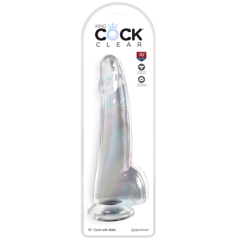 King Cock-Dildo Trasparente con testicoli 19 cm-TPE, Ventosa 2 King Cock-Dildo Trasparente con testicoli 19 cm-TPE, Ventosa — PIPEDREAMS · Dildo & Stimolatori (imaginea 2)