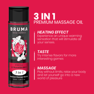 Bruma-Olio da Massaggio Premium Effetto Caldo Fragole 3 in 1 - 100 ml · Massaggio erotico (imaginea 4)