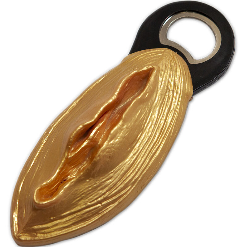 Diablo Picante-Apribottiglie a forma di vagina Nero Oro