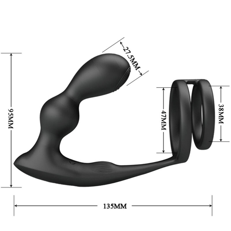 Anal Toys-Marshall Anello per il pene con Plug anale Vibratore e — PRETTY LOVE · Anelli & Guaine per pene (imaginea 6)