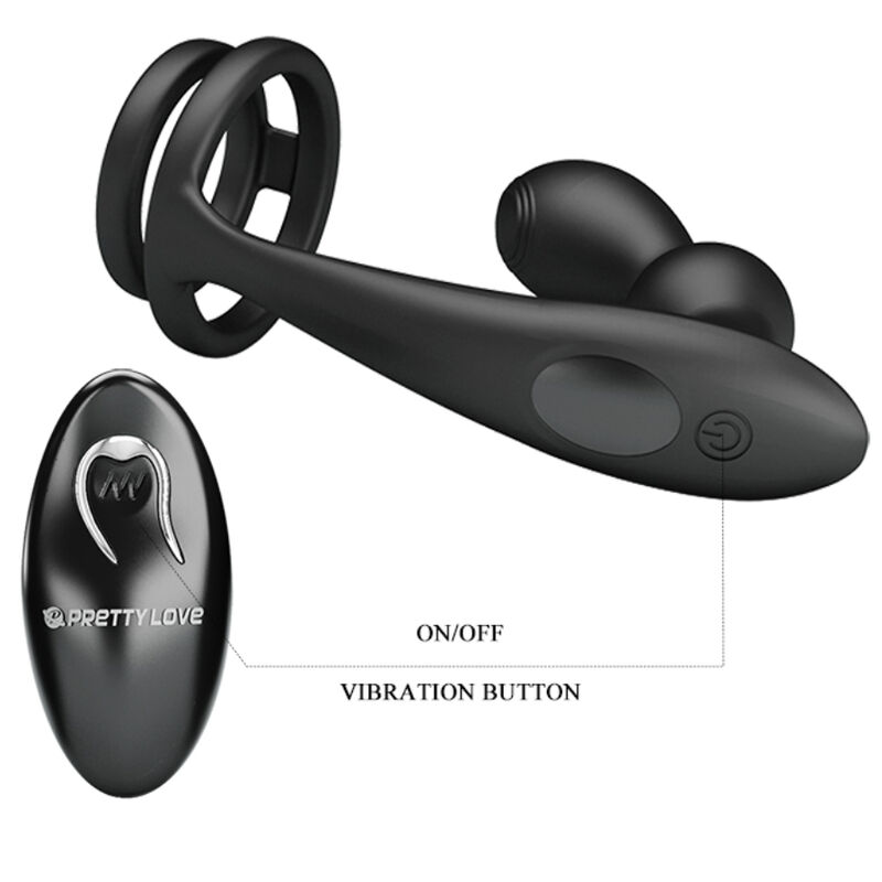 Anal Toys-Marshall Anello per il pene con Plug anale Vibratore e — PRETTY LOVE · Anelli & Guaine per pene (imaginea 8)