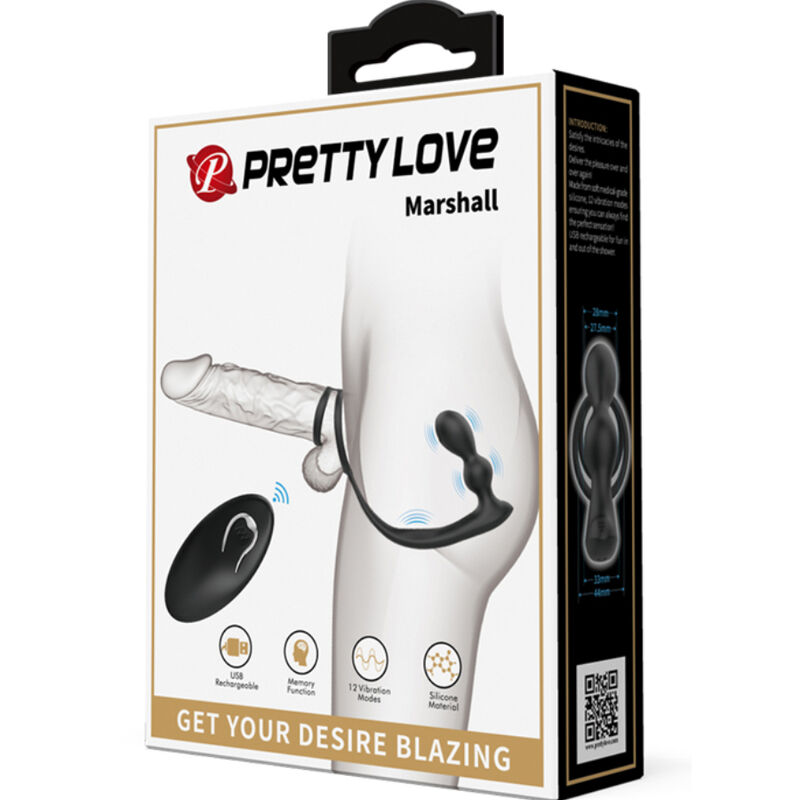 Anal Toys-Marshall Anello per il pene con Plug anale Vibratore e — PRETTY LOVE · Anelli & Guaine per pene (imaginea 9)