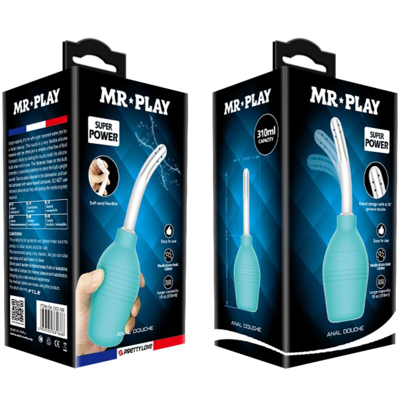 Mr Play-Pera anal doccia in gomma, Blu · Giocattoli anali (immagine 8)