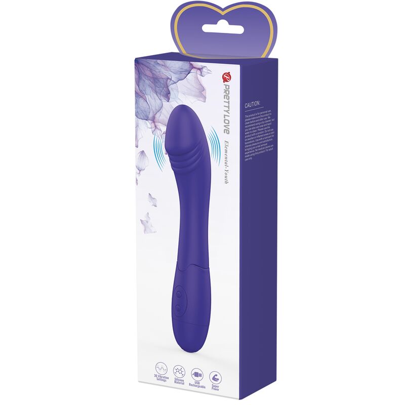 High Tech-Elemental Youth Violet Vibrator Dildo-Silicone, 12 velocità — PRETTY LOVE · Dildo & Stimolatori (imaginea 7)