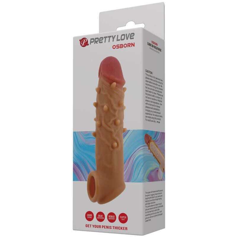 For Him-Osborn Guaina Estensione Peniana Stimolante-Silicone — PRETTY LOVE · Anelli & Guaine per pene (imaginea 4)
