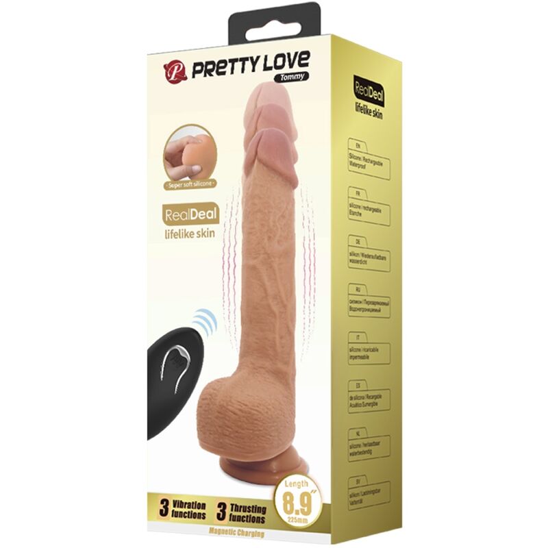 Remote Control-Tommy Dildo Vibrator Realist 22.5 cm-Silicone, 3 — PRETTY LOVE · Vibratori (imaginea 7)