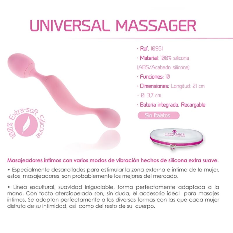 Femintimate-Massaggiatore universale in silicone, vibratore Rosa-10 velocità · Vibratori (imaginea 4)