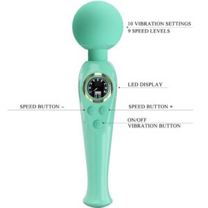 High Tech-Skyler Green Vibrator Tipo Bacchetta-Silicio, 10 velocità — PRETTY LOVE · Vibratori (imaginea 7)