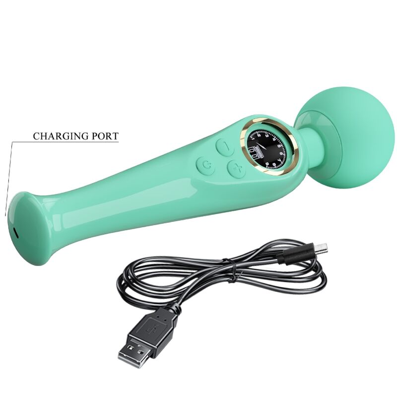 High Tech-Skyler Green Vibrator Tipo Bacchetta-Silicio, 10 velocità — PRETTY LOVE · Vibratori (imaginea 5)