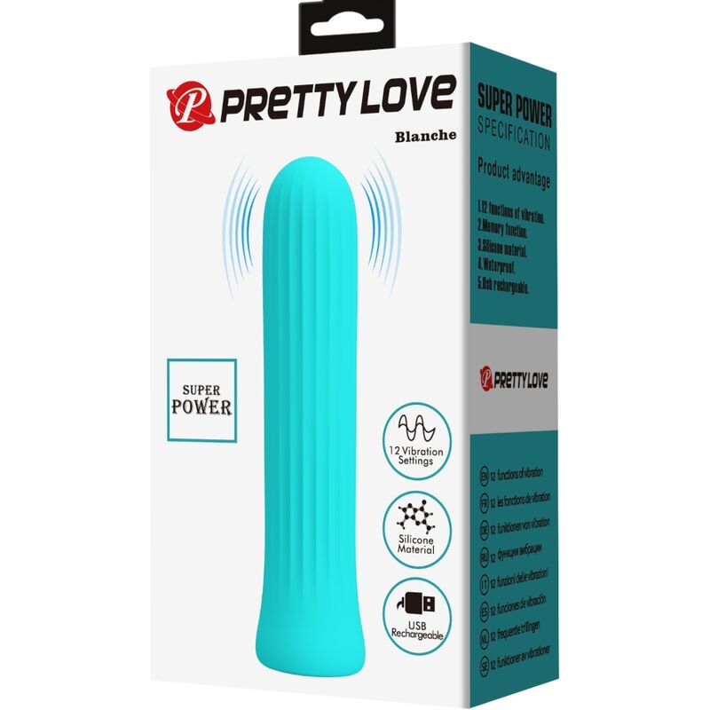 Fun Toys-Bianco Blue Stimolatore Vibratore-Silicone, 12 velocità — PRETTY LOVE · Vibratori (imaginea 5)