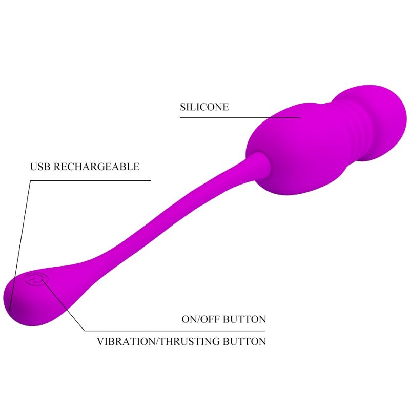 Fun Toys-Callie Viola Uovo Vibratore Ricaricabile-Silicio, 12 velocità — PRETTY LOVE · Vibratori (imaginea 7)