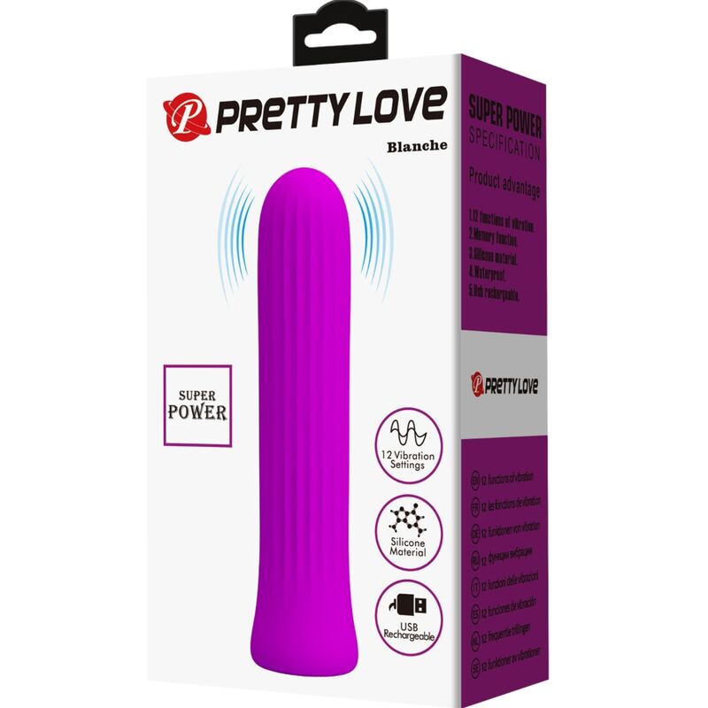 Fun Toys-Bianco Rosa Vibratore Stimolatore-Silicone, 12 velocità — PRETTY LOVE · Vibratori (immagine 2)
