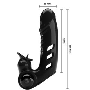 Fun Toys-Corbin Guaina Vibratore per dita Nero-TPR, 10 velocità — PRETTY LOVE · Anelli & Guaine per pene (imaginea 4)