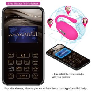 App Series-Doreen Uovo Vibratore Ricaricabile Magenta con Controllo 14 App Series-Doreen Uovo Vibratore Ricaricabile Magenta con Controllo — PRETTY LOVE · Giocattoli per coppie (imaginea 4)