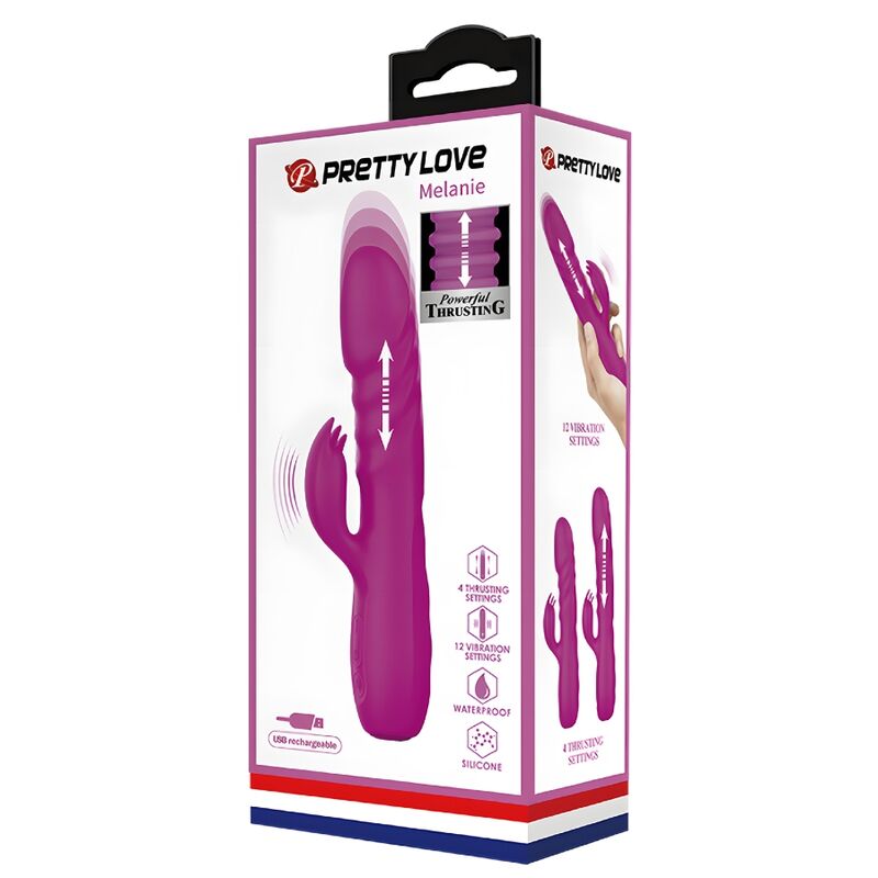 High Tech-Melanie Purple Rabbit Vibratore Ricaricabile-Silicone — PRETTY LOVE · Vibratori (imaginea 8)