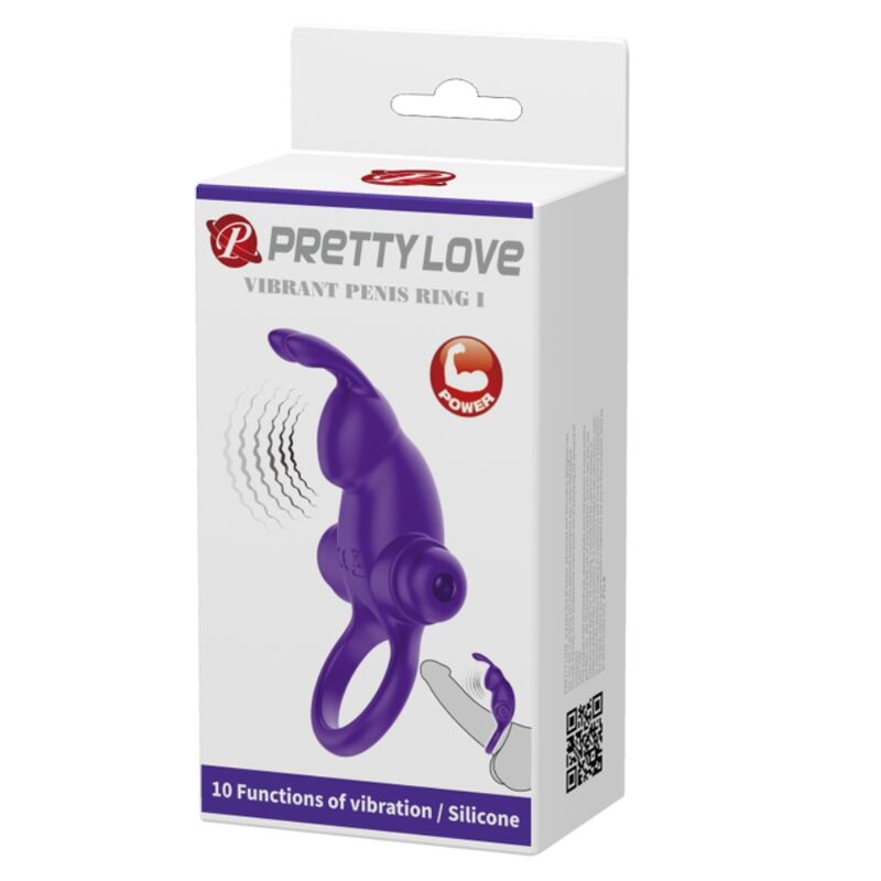 For Him-Anello Vibratore i Rabbit per Pene, Viola Chiuso-Silicone — PRETTY LOVE · Anelli & Guaine per pene (immagine 9)