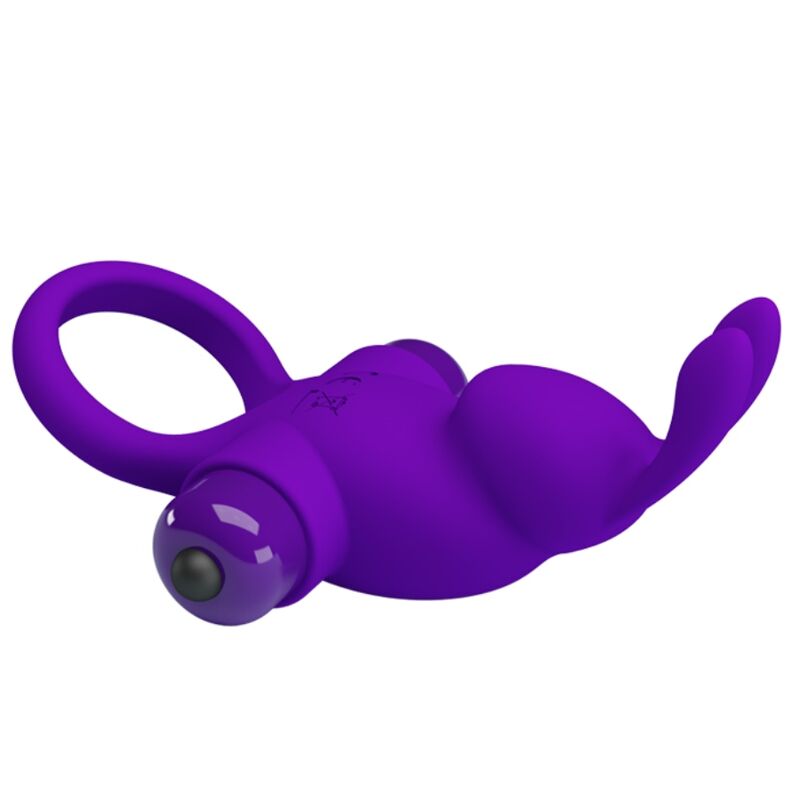 For Him-Anello Vibratore i Rabbit per Pene, Viola Chiuso-Silicone — PRETTY LOVE · Anelli & Guaine per pene (immagine 8)