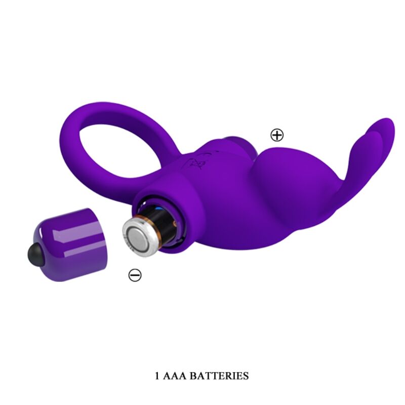 For Him-Anello Vibratore i Rabbit per Pene, Viola Chiuso-Silicone — PRETTY LOVE · Anelli & Guaine per pene (immagine 7)
