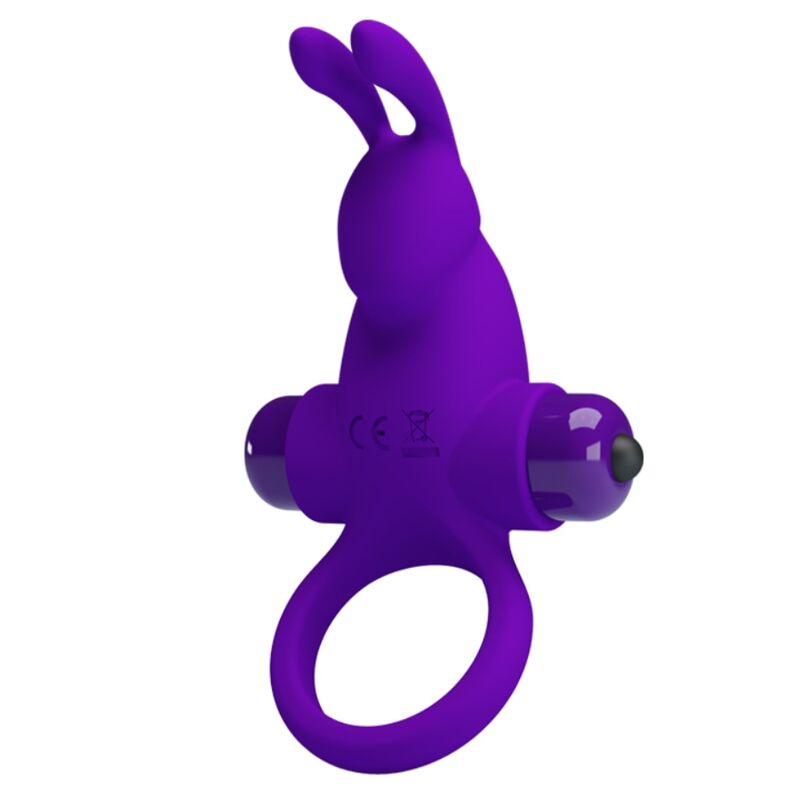 For Him-Anello Vibratore i Rabbit per Pene, Viola Chiuso-Silicone — PRETTY LOVE · Anelli & Guaine per pene (immagine 5)