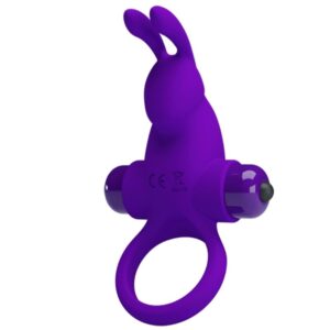 For Him-Anello Vibratore i Rabbit per Pene, Viola Chiuso-Silicone — PRETTY LOVE · Anelli & Guaine per pene (immagine 2)