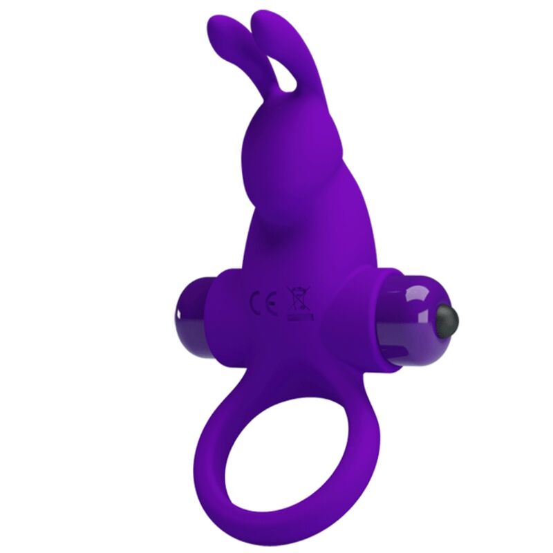 For Him-Anello Vibratore i Rabbit per Pene, Viola Chiuso-Silicone — PRETTY LOVE · Anelli & Guaine per pene (immagine 2)